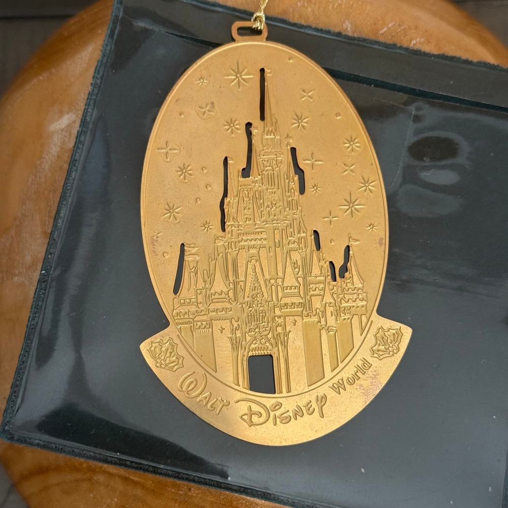 Walt Disney World Christmas Ornament 2nd Edition 24kt Gold Brass‎ Limited